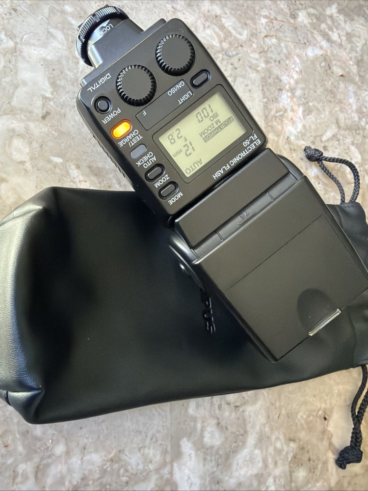 Olympus E System FL-50 Digital Electronic Flash Unit Shoe Mount w/ Case Mint👍
