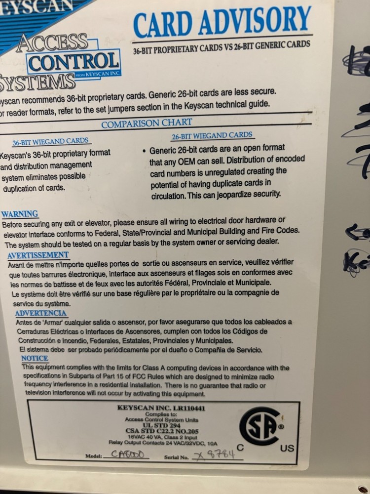 Keyscan CA8000 Panel