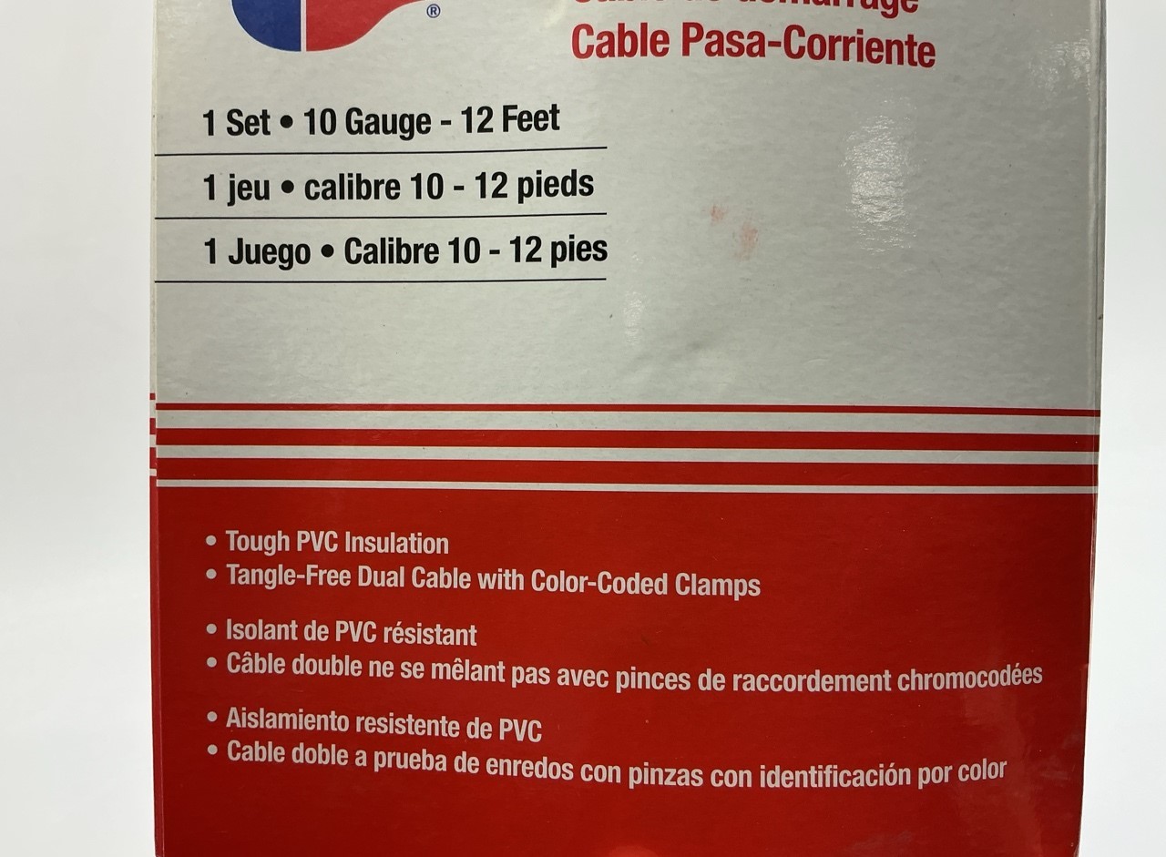 Carquest 81810 Booster Jumper Cables, 10 Gauge, 12 Foot