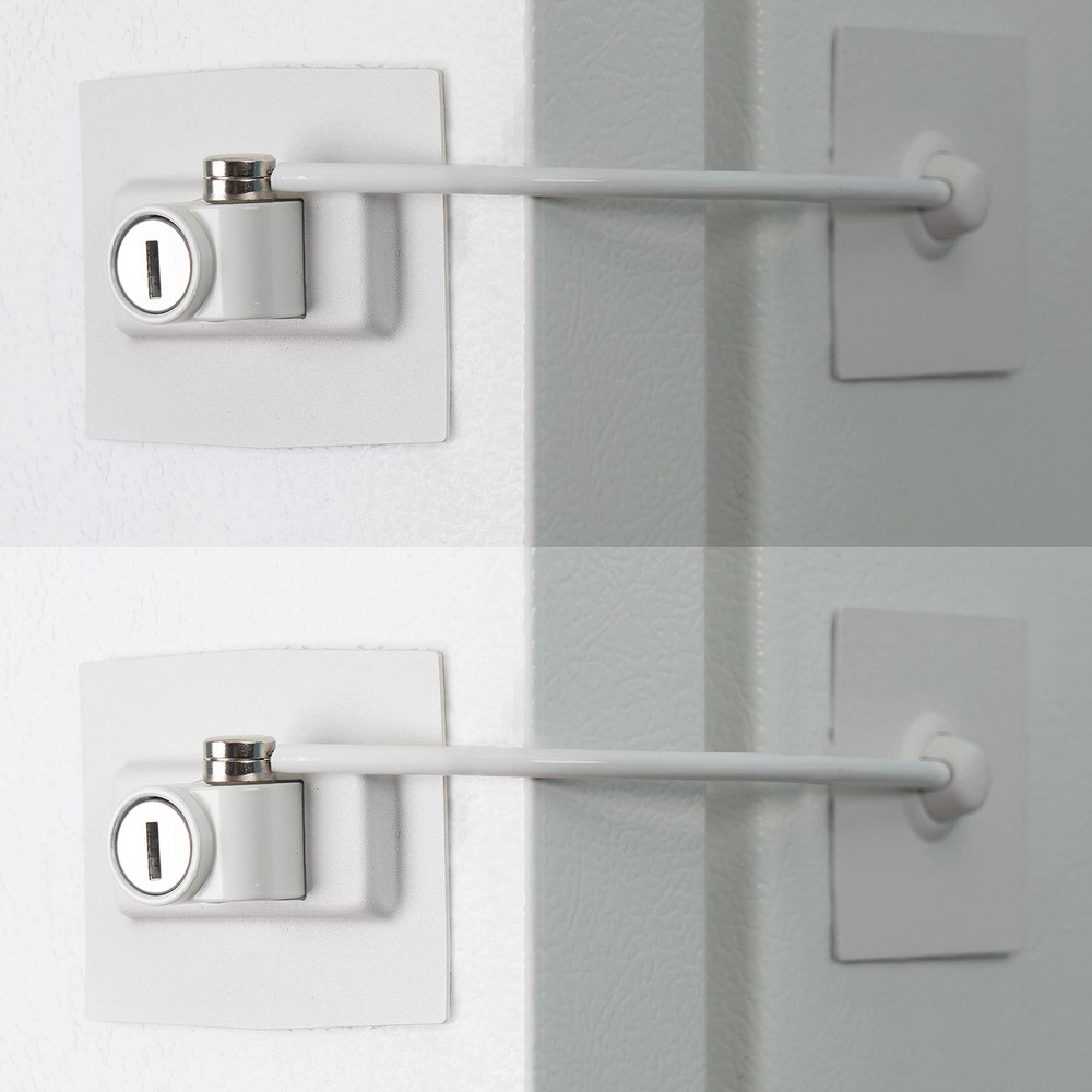 2-Pack Premium Refrigerator Lock with Built-in Keyed Lock (2-Pack White)