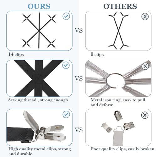 Bed Sheet Holder Straps, Adjustable Elastic Fastener Keep Sheets Firm & Tight