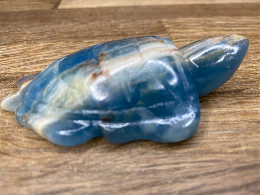 Blue Onyx Carved Turtle 3”