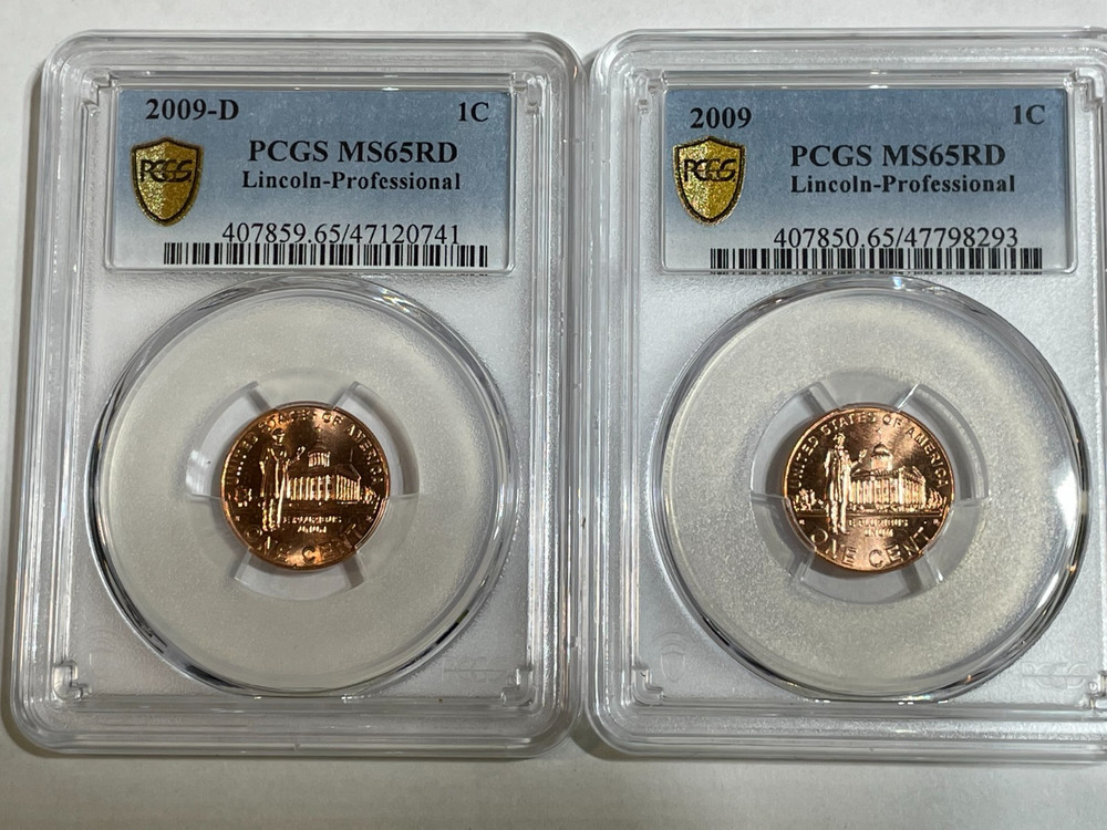 2009 D & P  Lincoln Cent PCGS MS65RD Professional GoldShield
