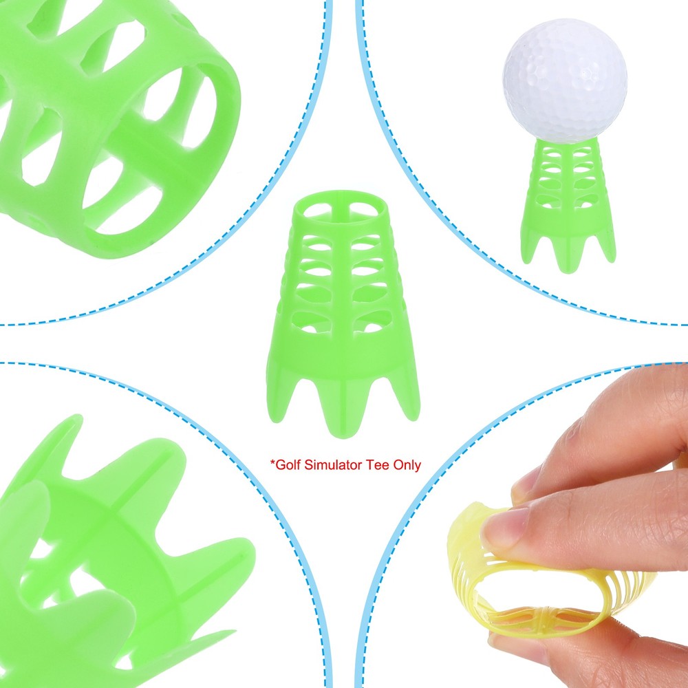 20Pcs Golf Simulator Te Plastic Golf Te 10 Tall & 10 Small Green