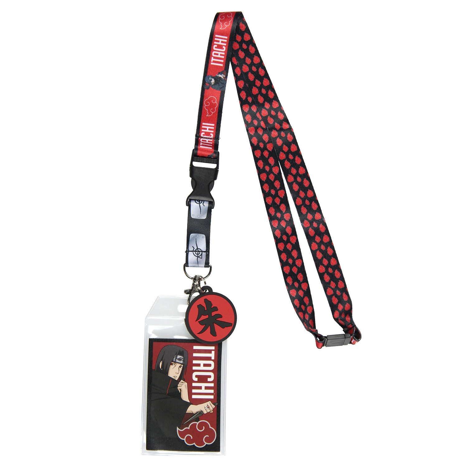 Naruto Itachi Uchiha ID Badge Holder Lanyard w/ Rubber Pendant