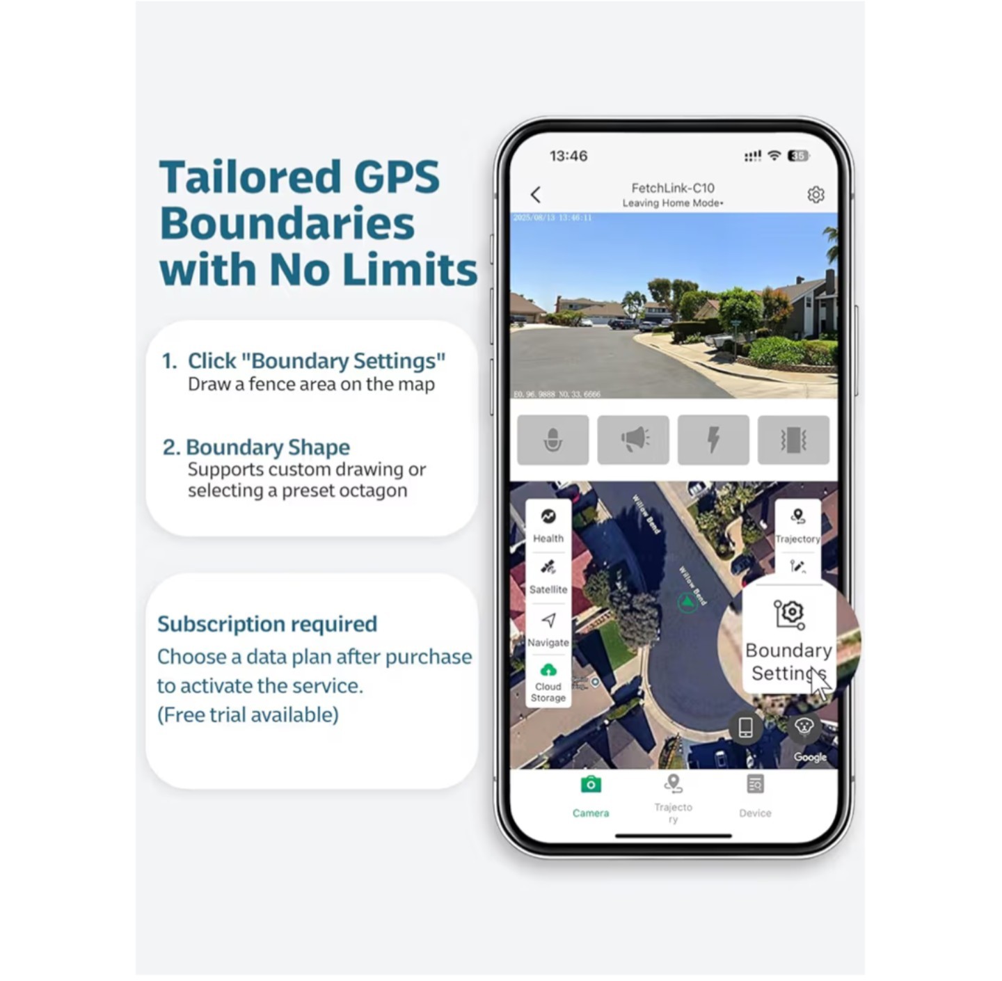 GPS Wireless Dog Fence System with 2K Camera, Live Video, 5 Day Battery, SEALED