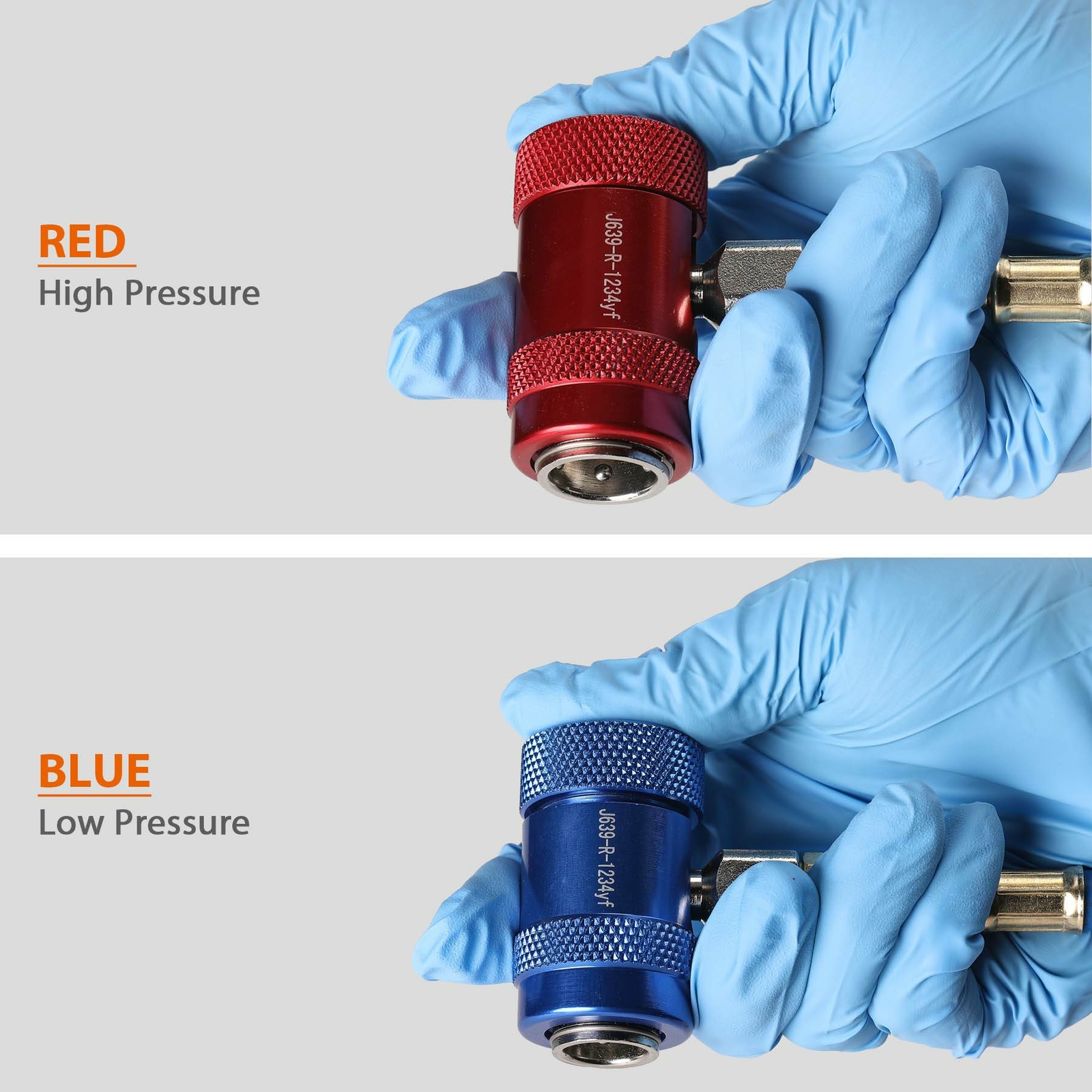 2Pc R1234yf Quick Connector Adapter Coupler Auto A/C Manifold Gauge Set Low/High