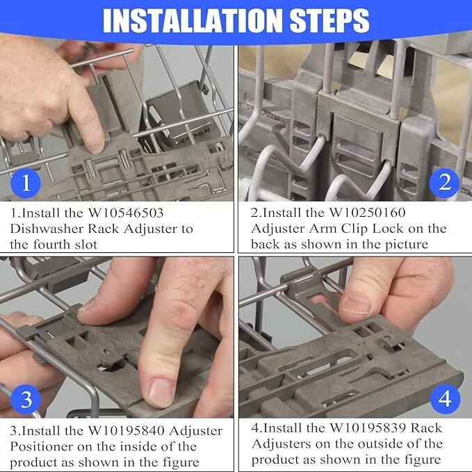 KDPE234GPS0 KitchenAid Dishwasher Upper Adjuster Rack Kit