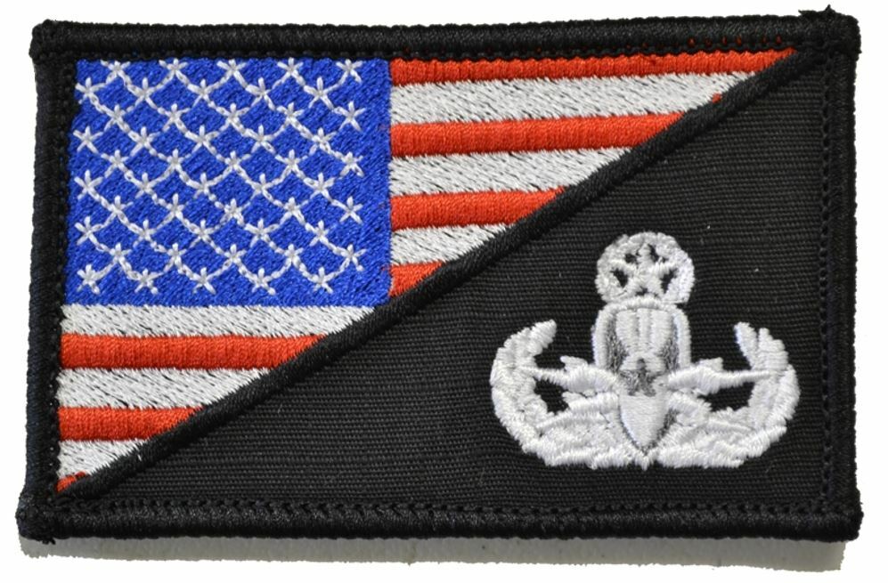 EOD MASTER Explosive Ordnance Disposal USA Flag - 2.25x3.5 Patch