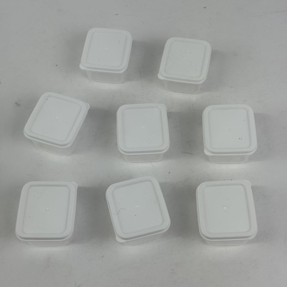 8 Rectangular Plastic Containers For Bead Crafting or Other Craft Projects