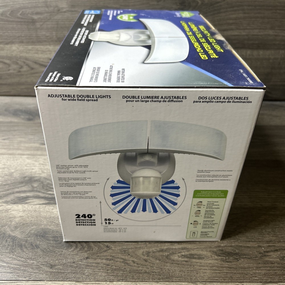 Home Zone Wide Adjustable Motion Sensor Activated LED Outdoor Security Light NEW