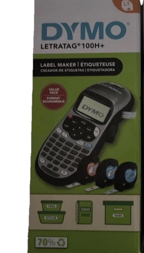 DYMO Portable Printer Handheld Label Maker Black Silver Letratag 100H+ SingleNew