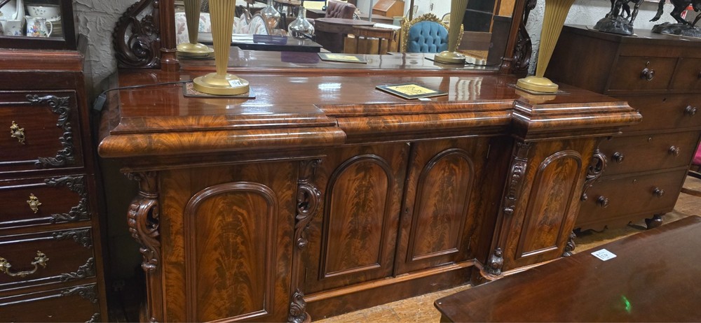 victorian mahogany inverted sideboard