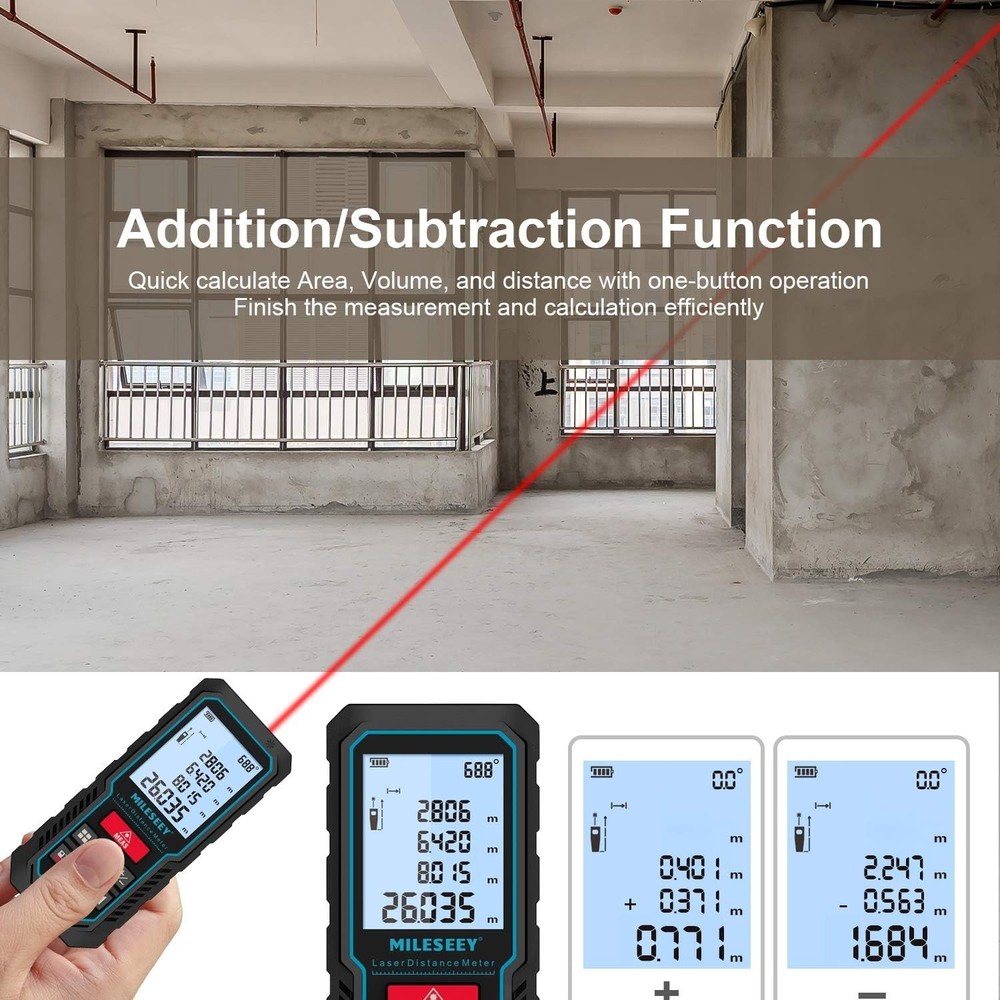 Laser Measure Device Digital 393ft Laser Tape Measure Electronic Angle Sensor