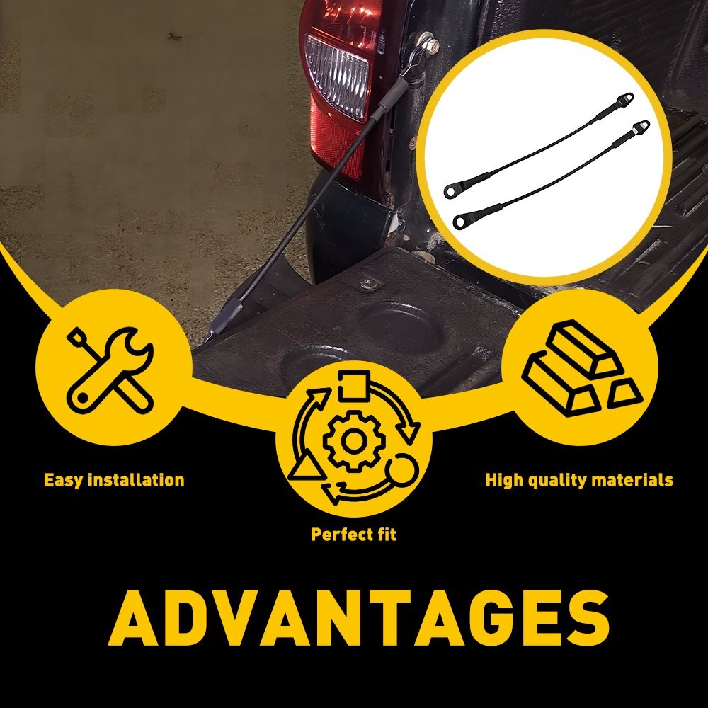 Pair Tailgate Support Cable 99-06 For Silverado Sierra 02-06 Avalanche H2 E