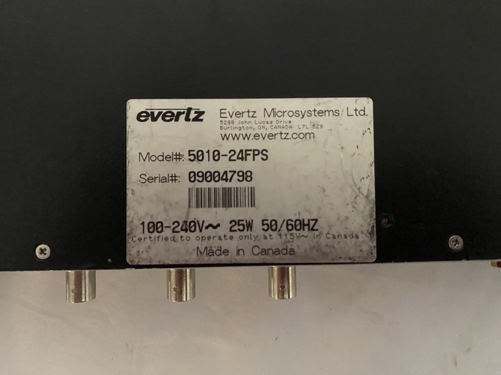 Evertz 5010-24Fps Time Code Master Generator/Reader Console