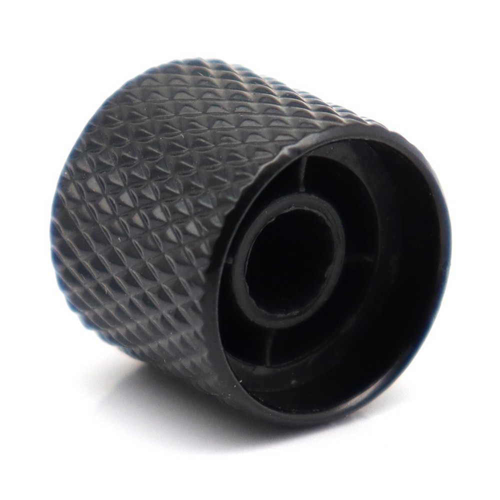 2x Metal Bass Knobs Guitar Knobs 18-spline Pots Push-in Control Knobs Black