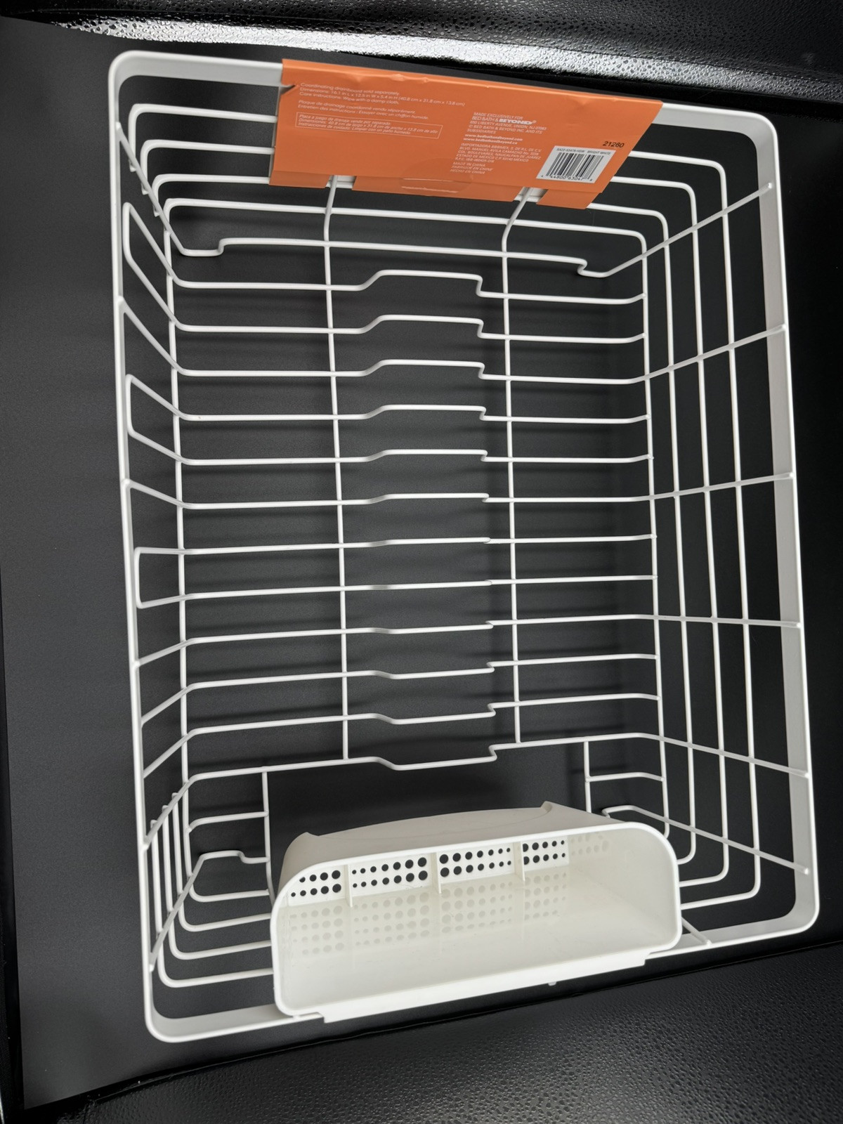 Large Flat Wire Dish Rack By Bed Bath & Beyond Squared Away 16.1x12.5x5.4 Inches