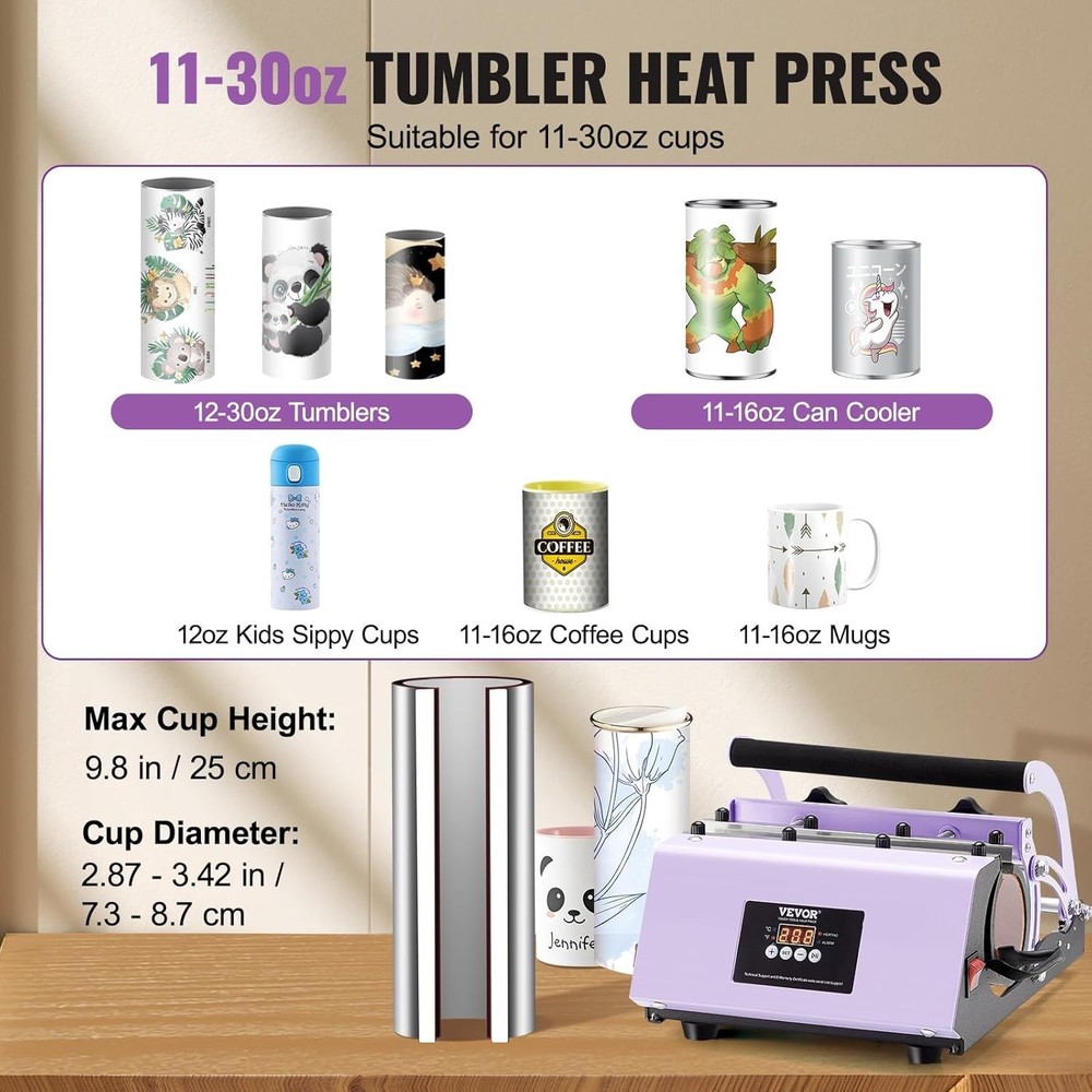 Fast Heating Mug Press for Sublimation with Touchscreen Interface & Accessories