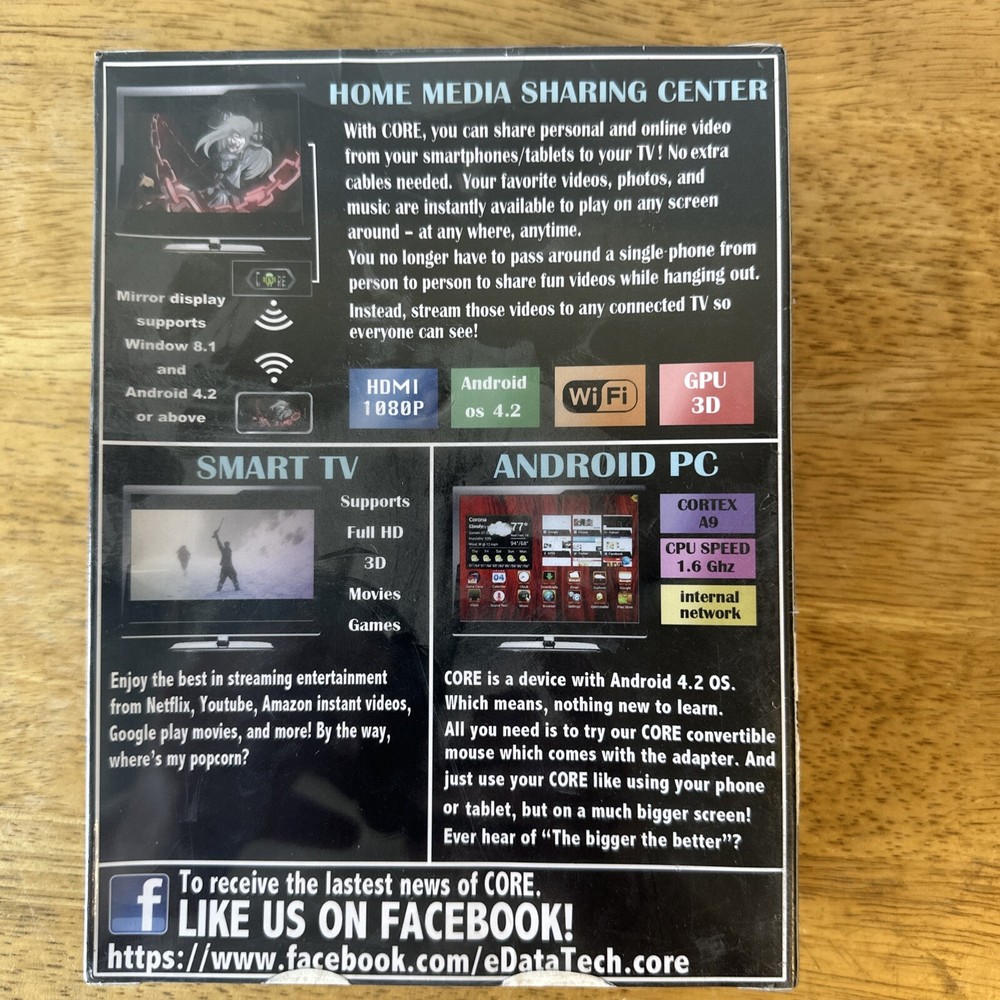 Core Home Media Sharing Center with Smart TV and Android PC , NEW !
