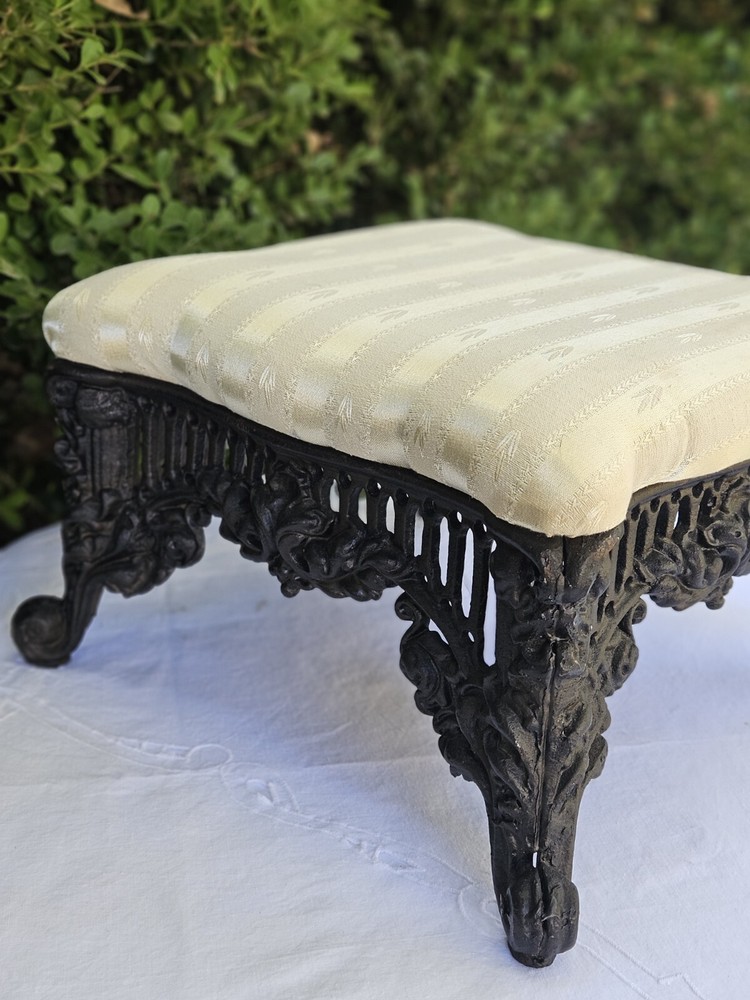 Victorian Style Cast Iron Footstool 14X14"