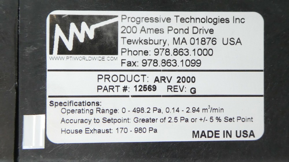 PTI Progressive Technologies 12569 Input/Output Controller ARV 2000 TEL Surplus