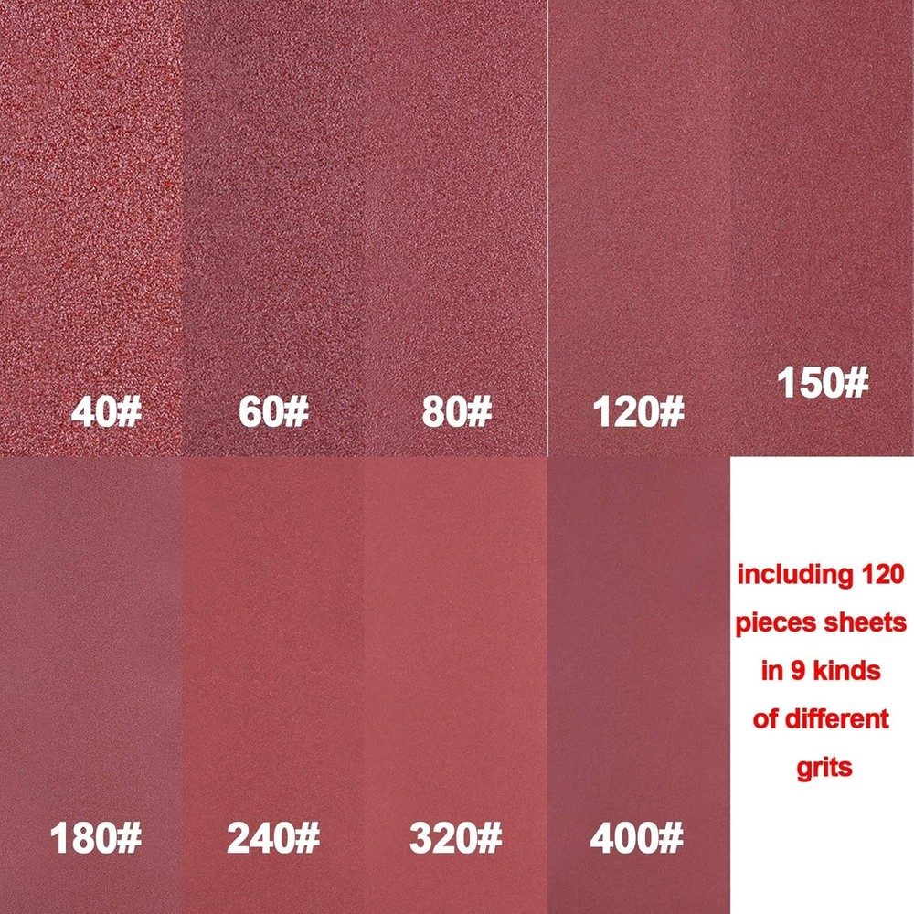 Durable Triangular Sandpaper for Oscillating Tools - 120 Sheets, Multiple Grits