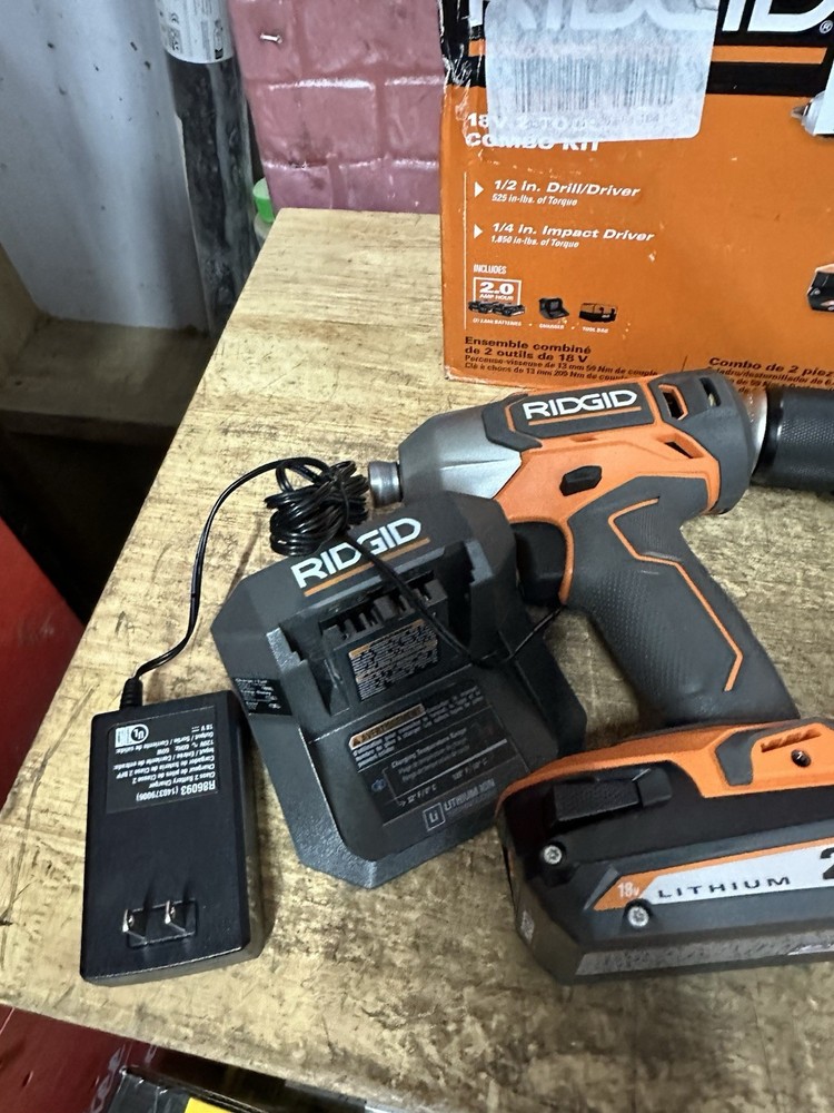 Ridgid R92721 18V 2-Tool Combo Kit - Drill Driver & Impact Driver (Used)