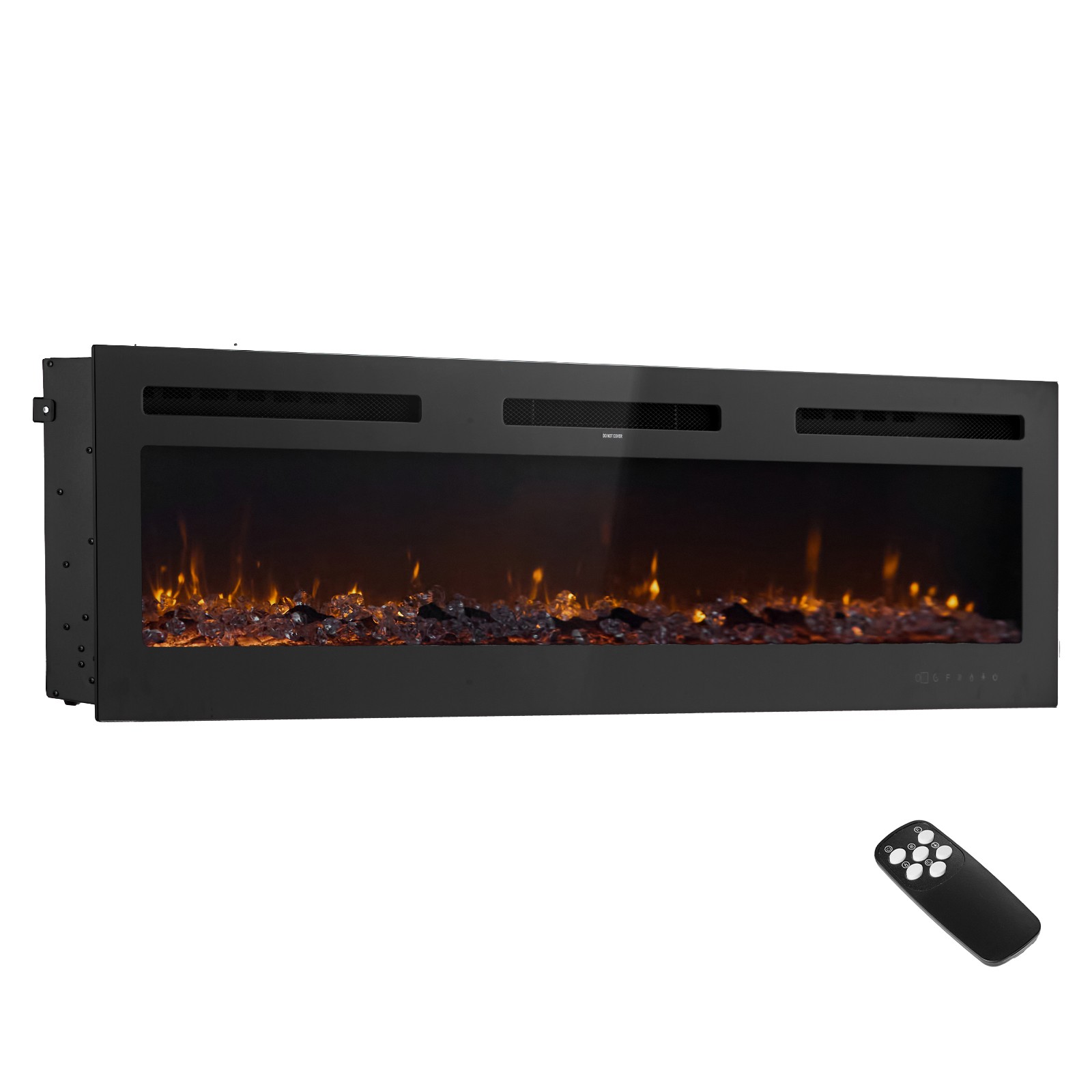Uimoso 72-Inch Wall-Mounted & Recessed Electric Fireplace with Remote, 1500W