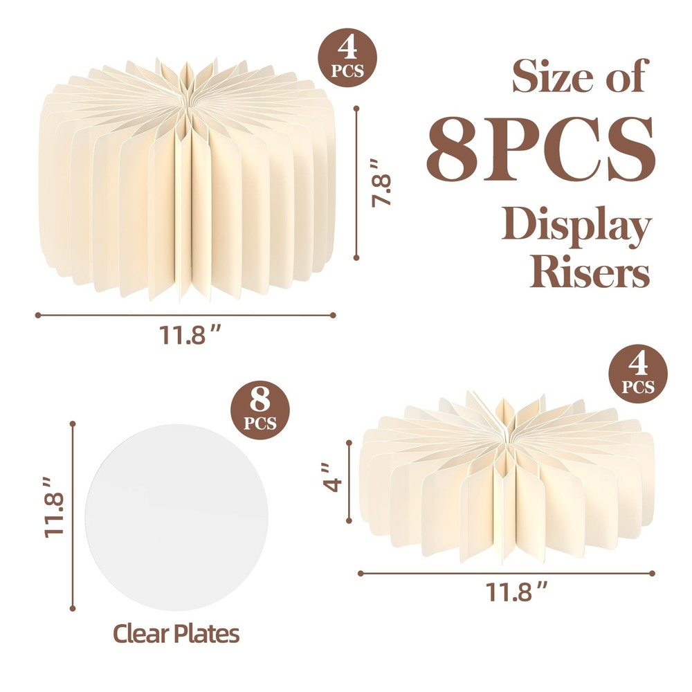 VANITURE 8 PCS Buffet Risers, Foldable Food Risers for Buffet Table, Display ...