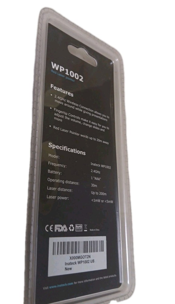 Inateck Wireless Presenter WP1002 Red Laser Pointer Clicker RF 2.4G