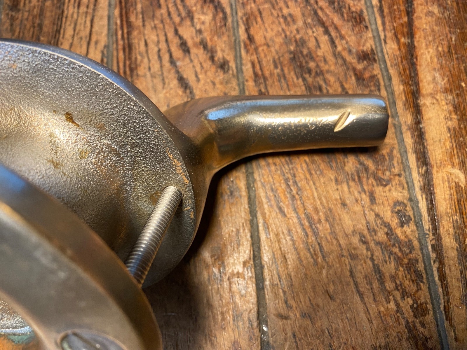 VINTAGE CAST POLISHED BRONZE COMBINATION CLEAT/HAWSE HOLE 12" LONG (2 avail)