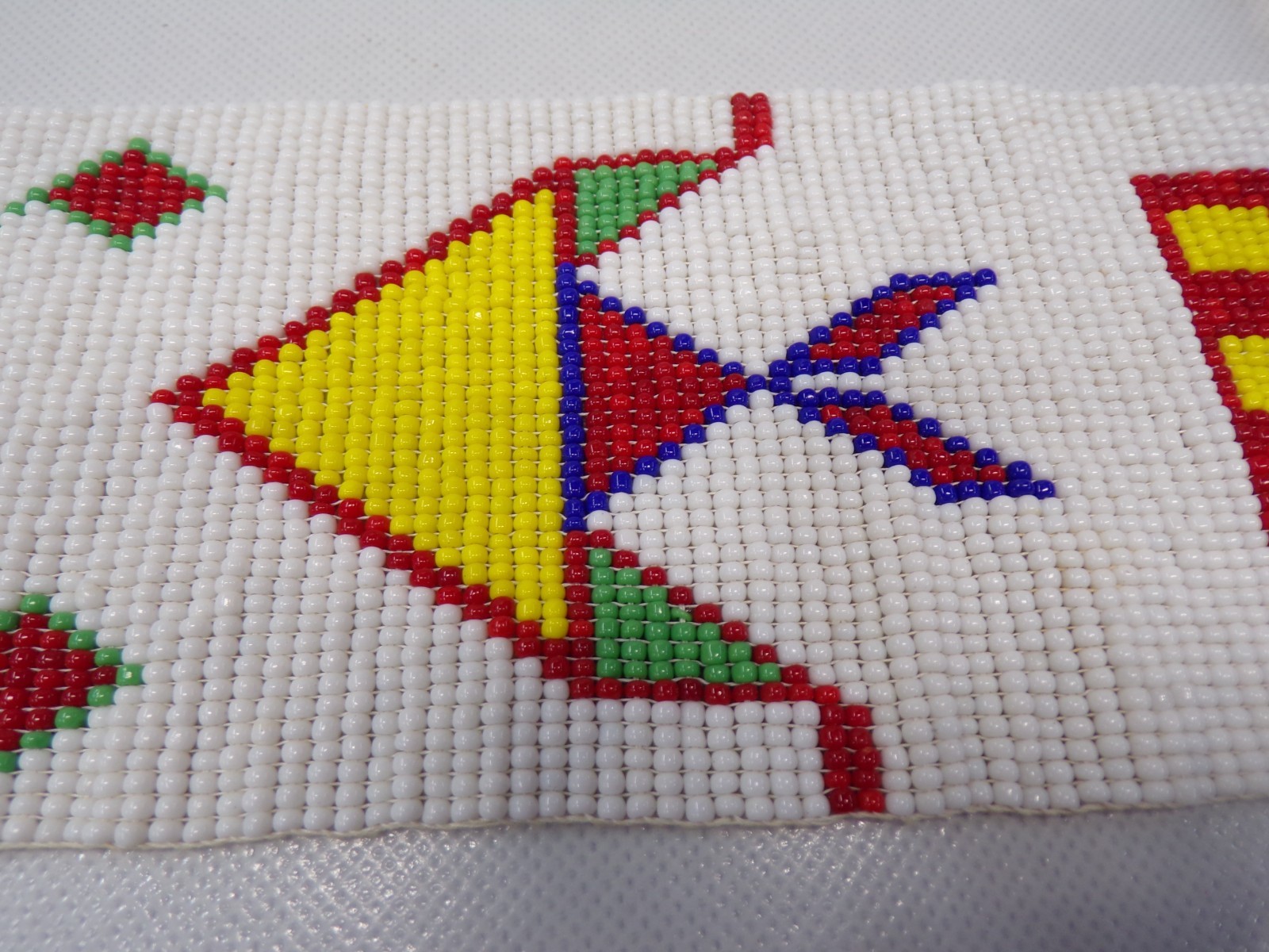 Vintage Handmade Native American Glass Bead Belt 19.5" Potawatomi?