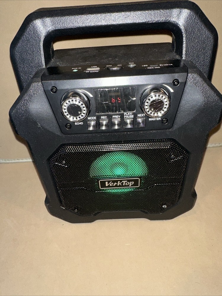 VerkTop KP-06 Black Portable Bluetooth Karaoke Speaker - Microphone Missing