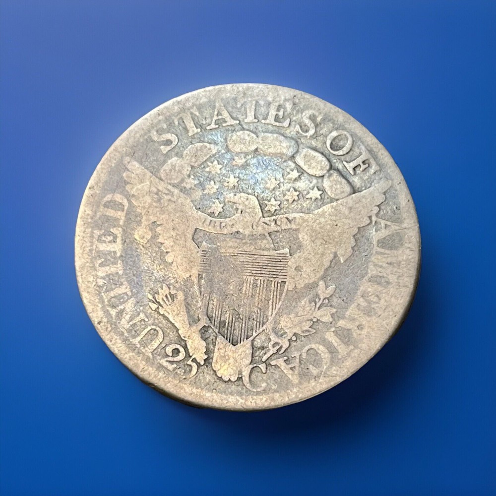 1807 Quarter Dollar, Draped Bust Heraldic Eagle Reverse, Obverse damage