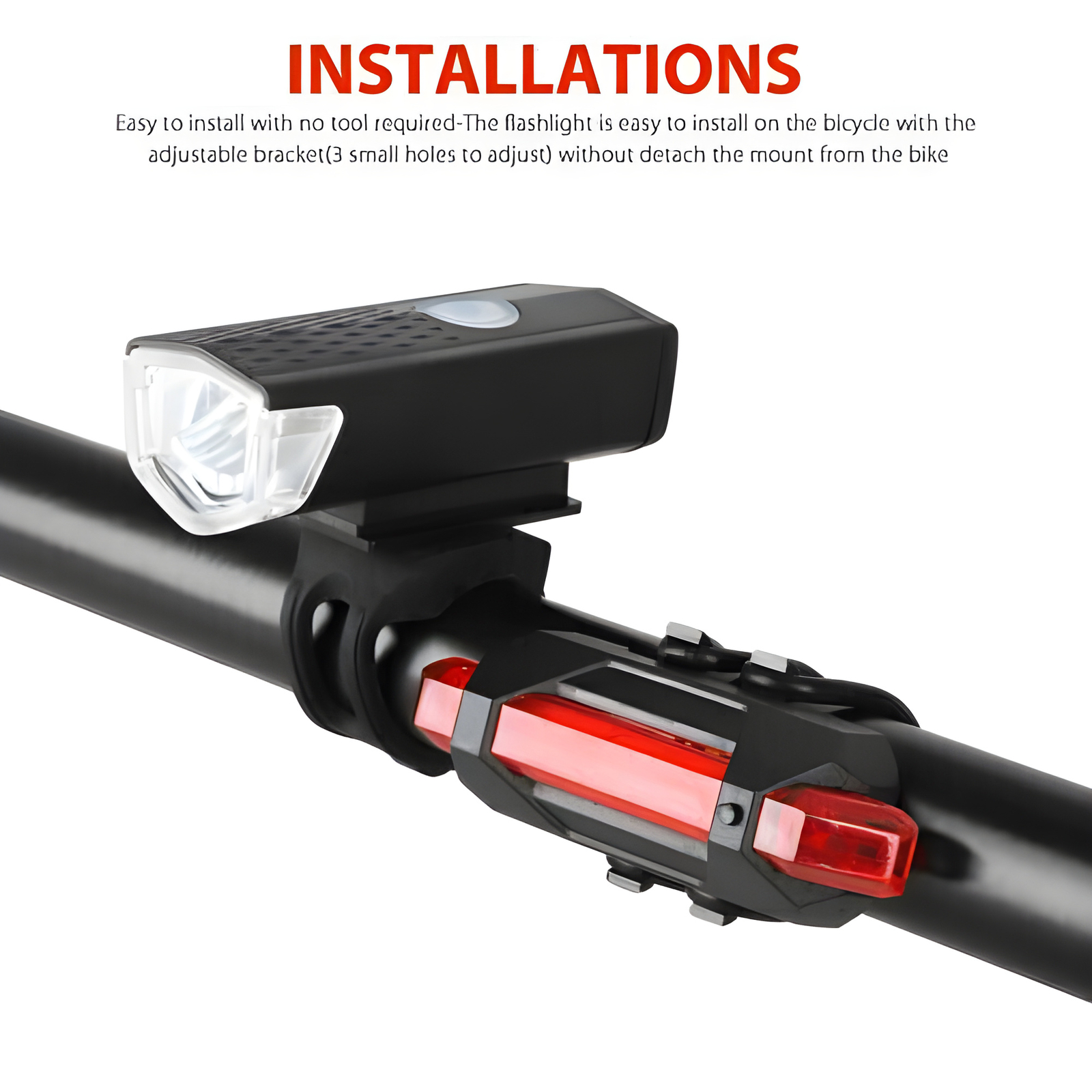 2 Sets USB Rechargeable LED Bicycle Headlight Bike Front Rear Lamp Cycling