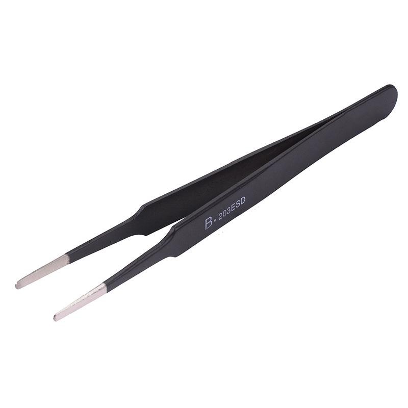Rounded Tip Antistatic ESD Tweezer 125mm IC Electronics