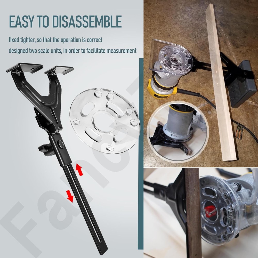 DNP618 Edge Guide for Fixed Base Compact Router, Compatible With DeWalt Porter-C