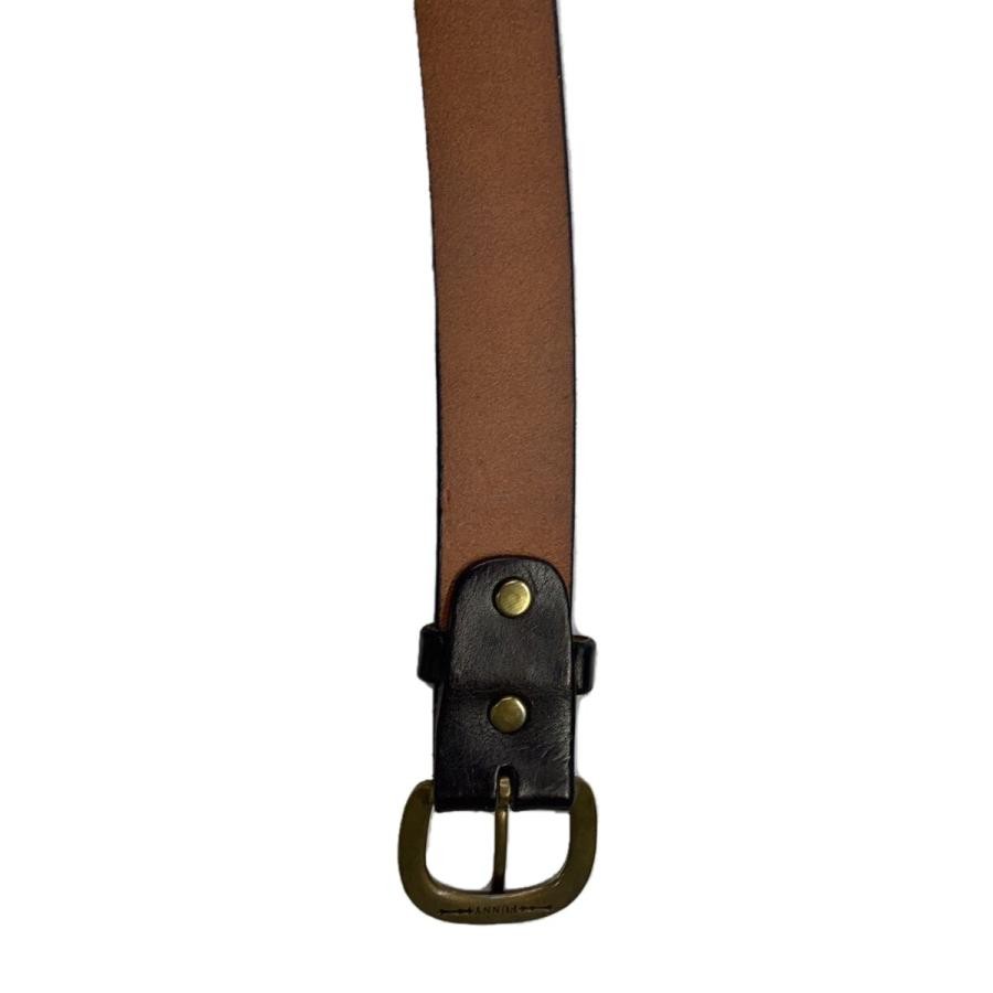 FUNNY Belt Leather Black Plain Men's
