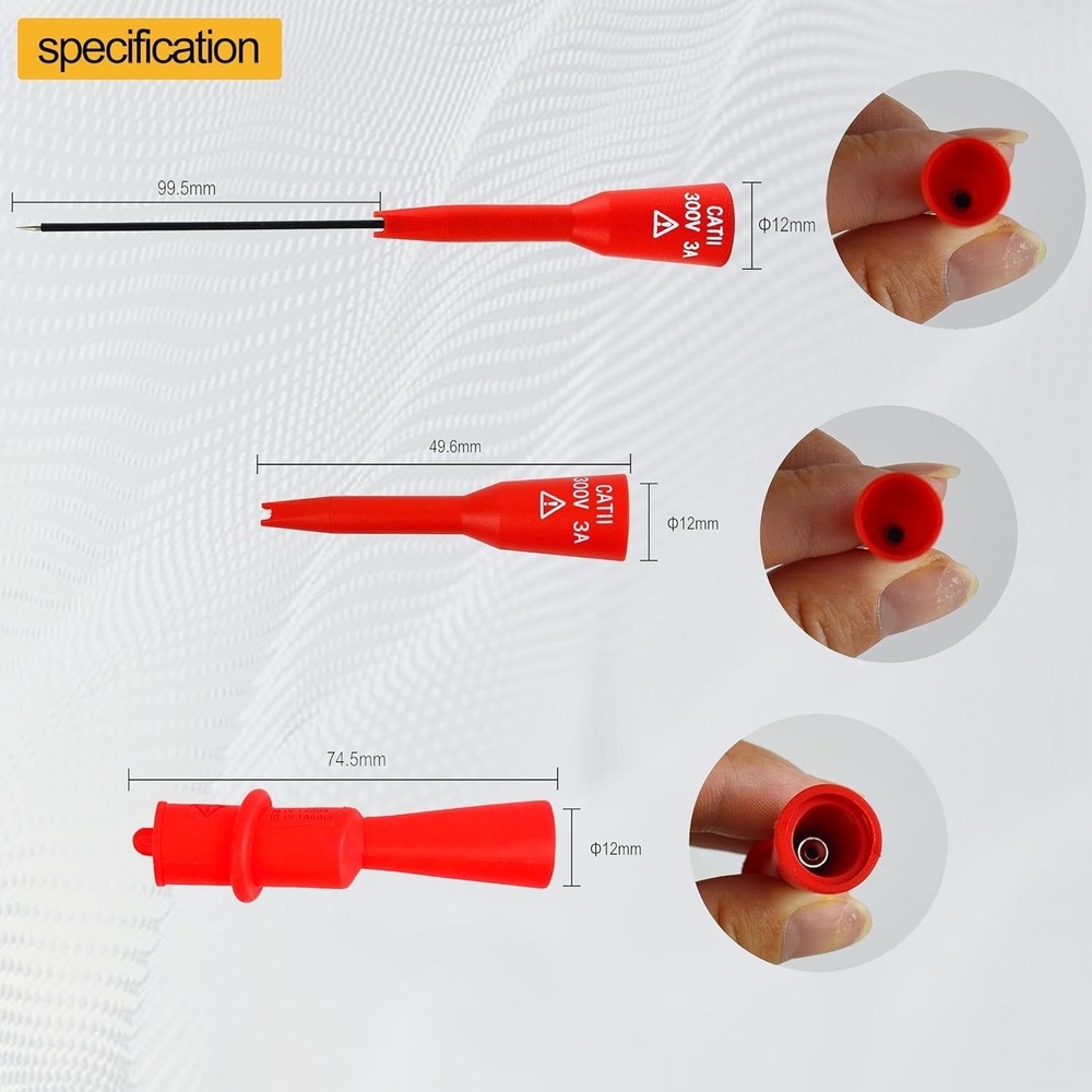 ZB920 Test Probe Adapter Set, 300V Voltage, 3A Current, Compatible with...