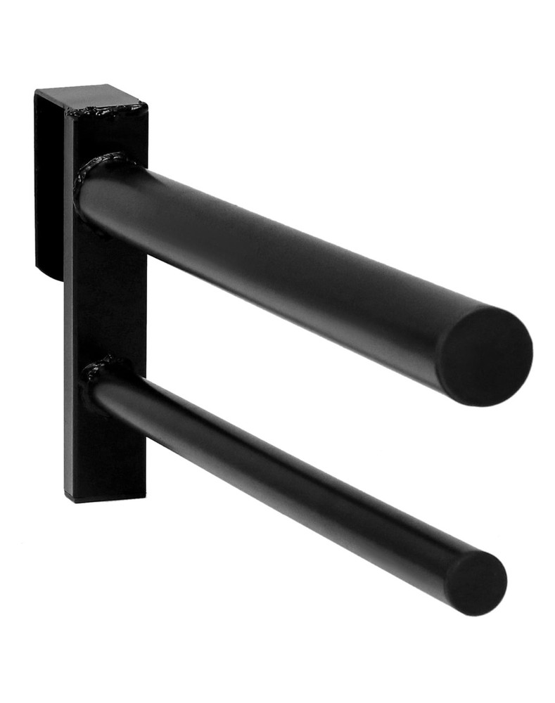 Removable Double Saddle Rack - PVC Coated, Adjustable, Durable, One Size - Black
