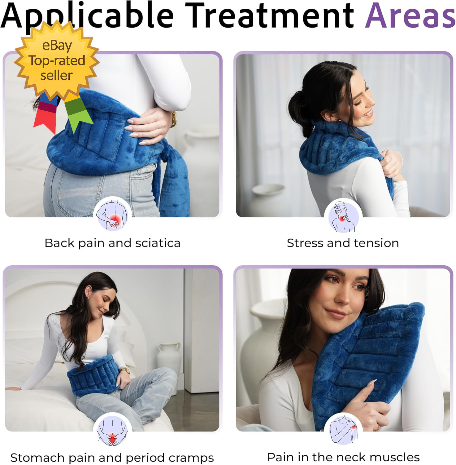 Microwavable Heating Pad for Back Pain Relief Moist Heat Pack for Neck & Shoul