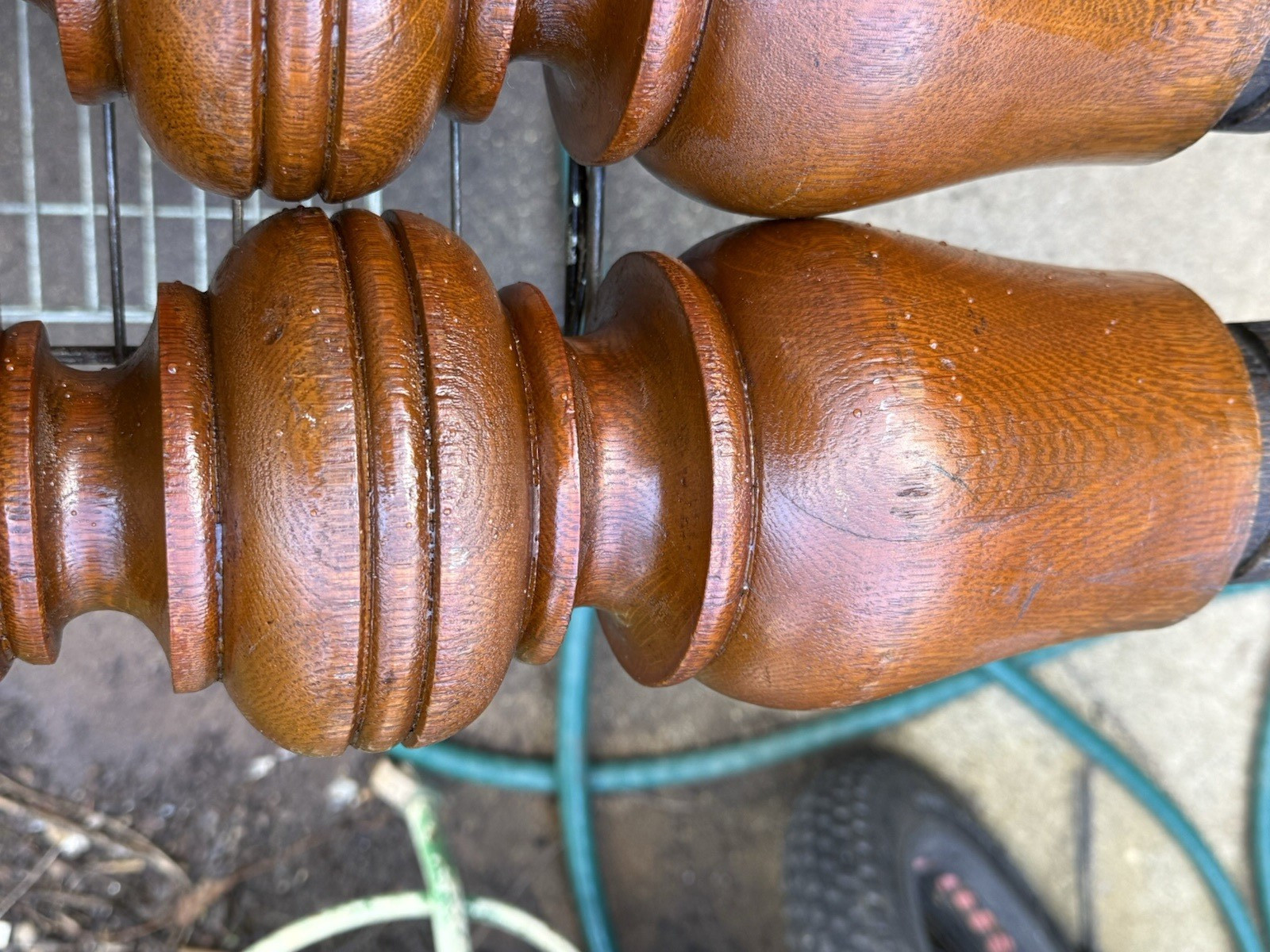 5x Exquisite Antique Wood Fluted Turned Carved Table Legs Victorian Vintage