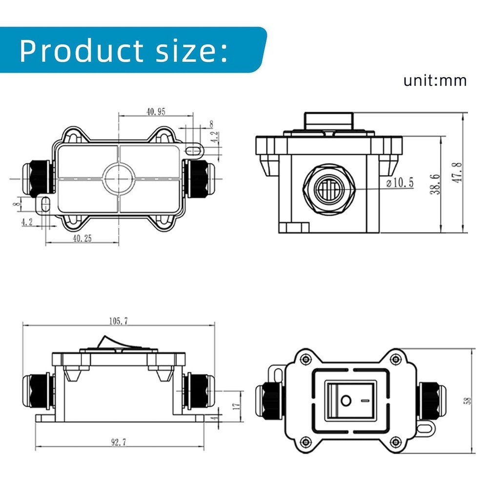 30A Outdoor Waterproof Rocker Switch - Durable Toggle with Certification
