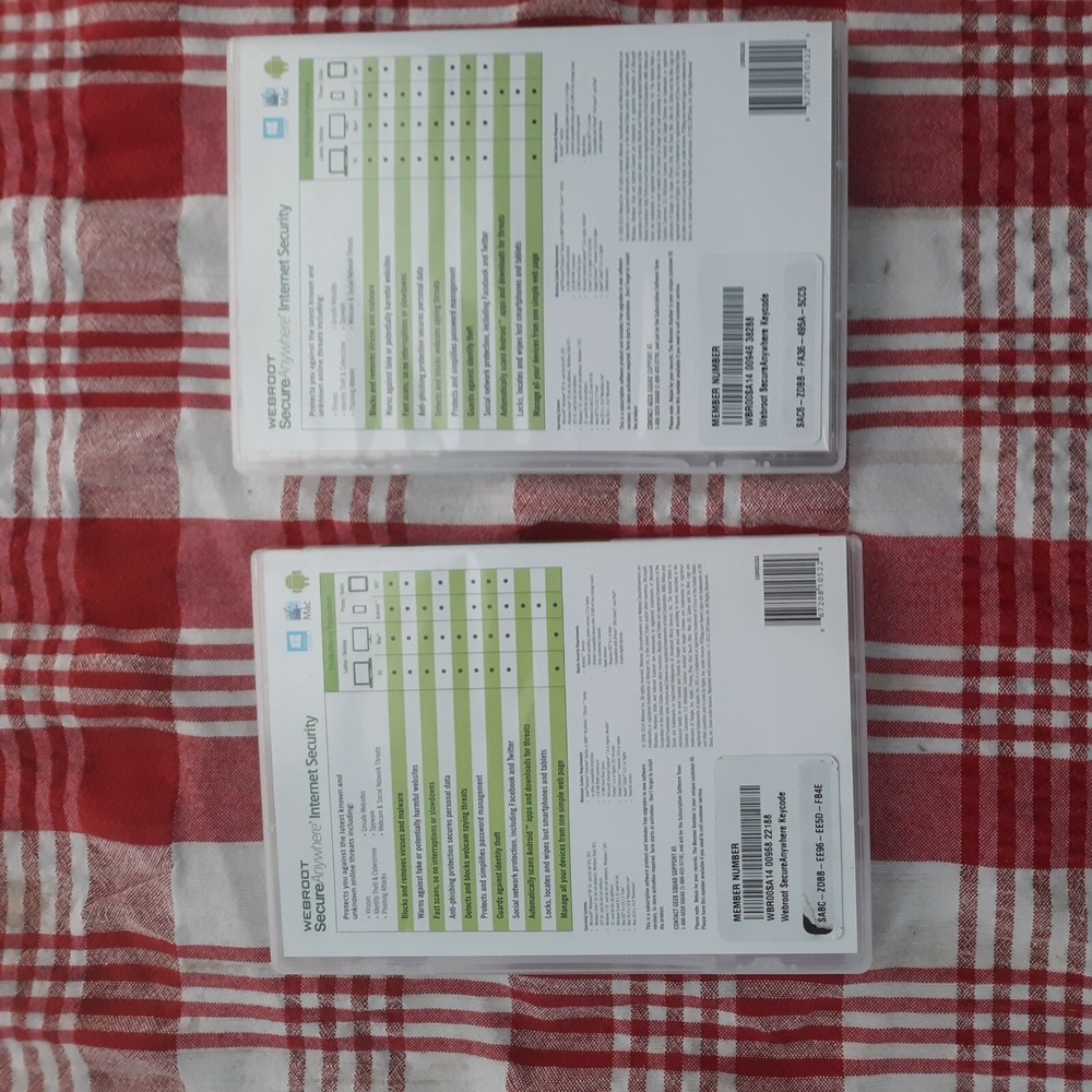 Webroot Secure Anywhere Internet Security 2 Copys OPENED but UNUSED