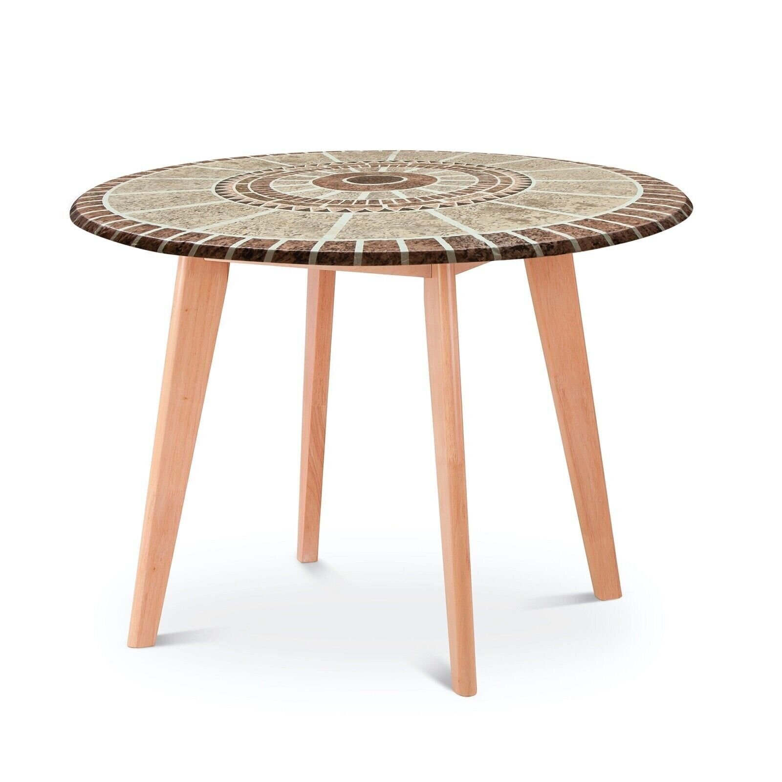 Mosaic Fitted Round Table Cover - Indoor/Outdoor Decorative Stretch Cover NEW