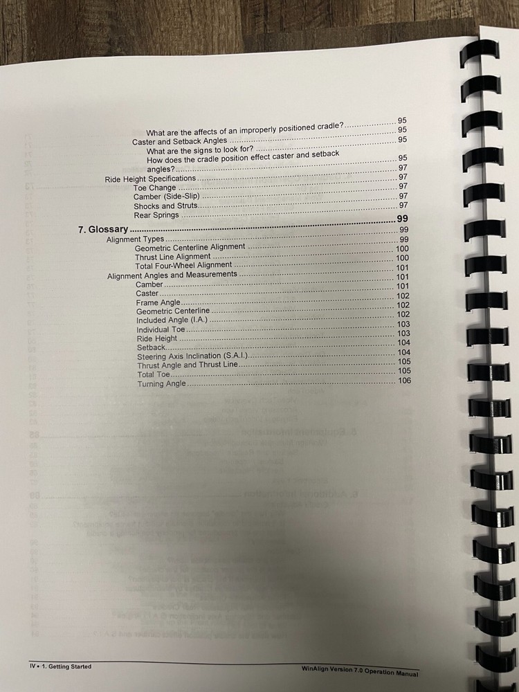 Hunter Engineering WinAlign Quick Reference Version 7.X Manual