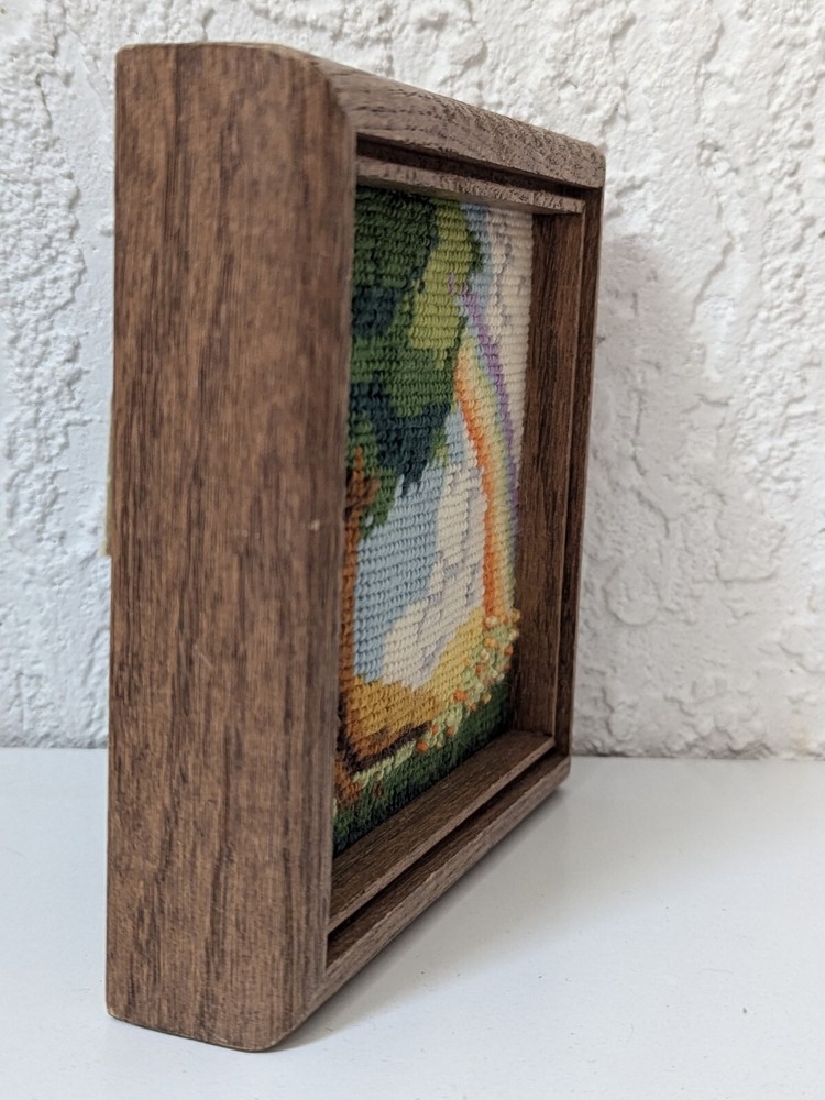 Vintage Rainbow Needlepoint Complete and Framed - Jiffy Needlepoint