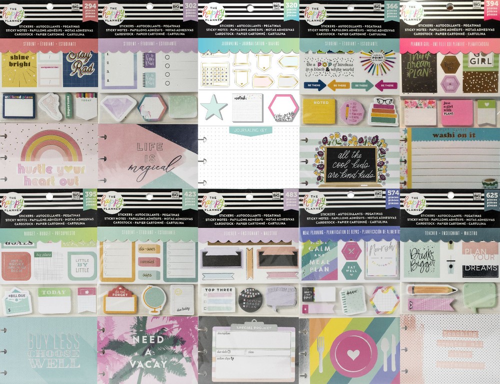 The Happy Planner Stickers Note Cards Sticky Notes Multi Pack - YOU Choose!