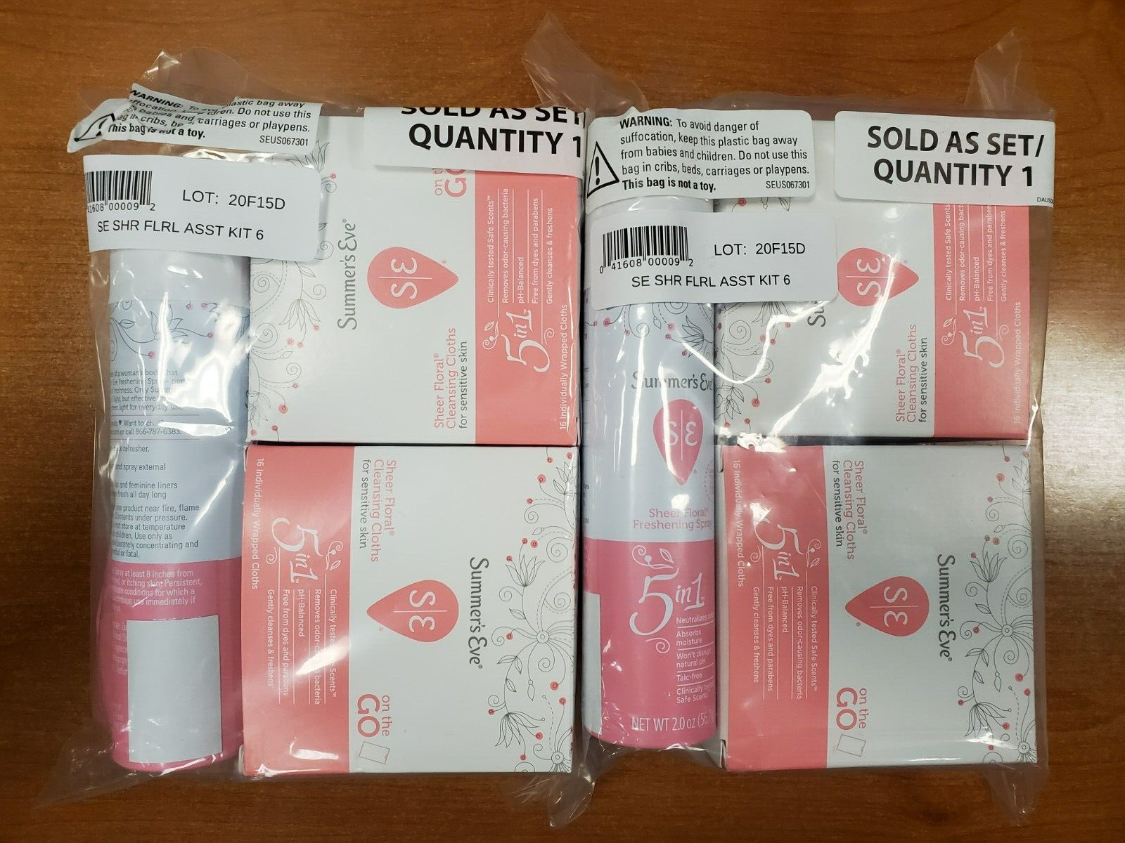 8 Pk: Summer's Eve Sheer Floral (4 Boxes of 16 Wipes) & (4 Cans of Spray) F
